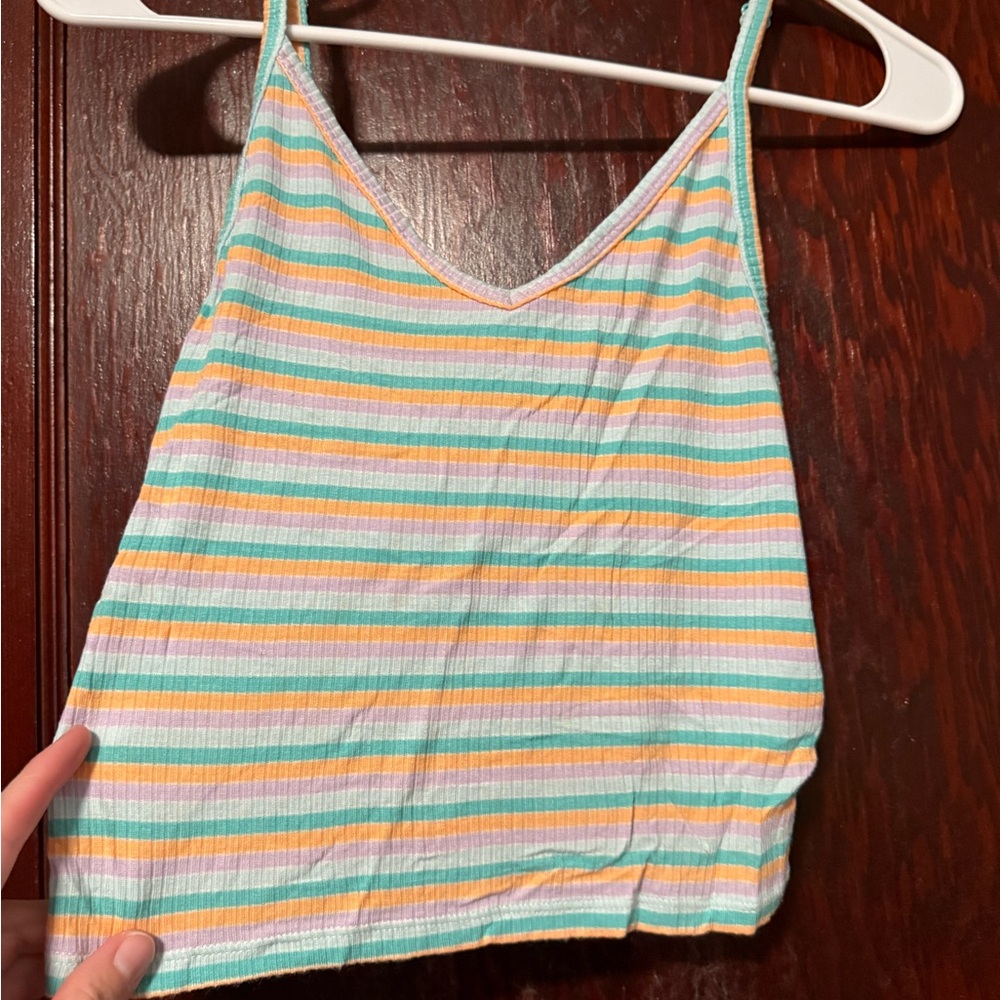 American Eagle Outfitters Pastel Striped Tank Top